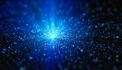 Abstract Blue Light Particles Horizon Background 青い光の粒子が地平線のように広がる背景