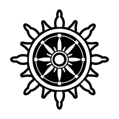 Obraz premium Glyph Style Ship Wheel Icon