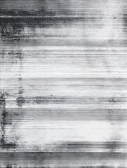 Abstract monochrome glitch texture with horizontal lines, digital distortion background, minimal futuristic visual pattern