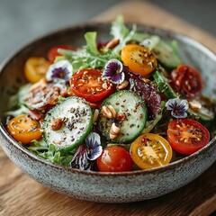 Colorful and nutritious vegetable salad high resolution picture