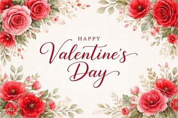 Happy Valentine's Day with beautiful roses and floral arrangements