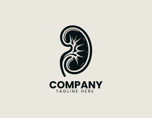 Naklejka premium kidney black vector logo illustration