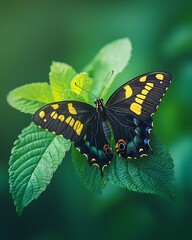 Colorful Butterfly on Lush Greenery High Resolution Picture
