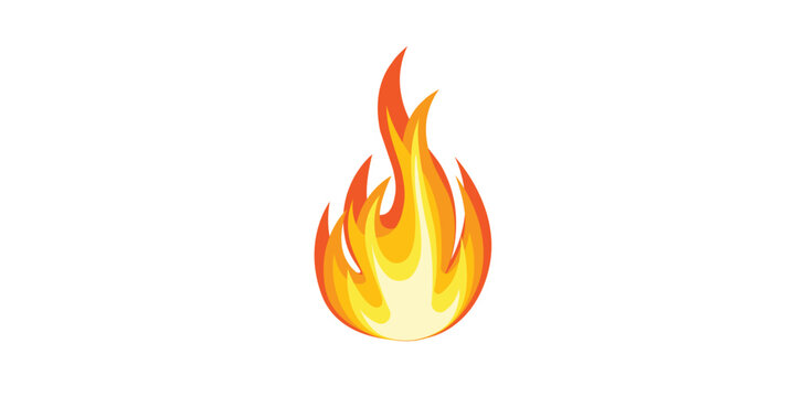 Vibrant flame emoji on white background
