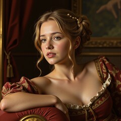 Elegant Lady In Renaissance Gown