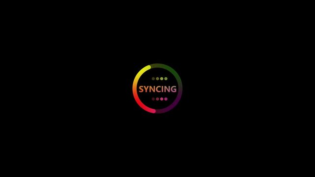 Modern Syncing Animation with Colorful Circular Motion and Dots digital syncing process