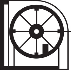 Naklejka premium Isolated 3d vector illustration of an old black wooden ship helm wheel icon used for nautical sea navigation and steering a sailing boat direction