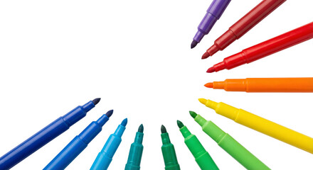 Colorful Markers Arranged in a Circle