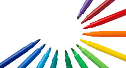 Colorful Markers Arranged in a Circle