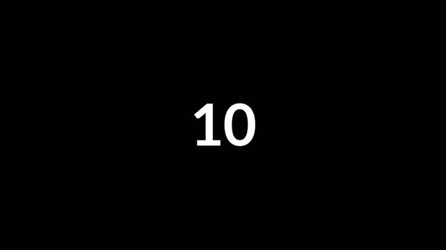 15 second countdown animation in fifteen second on a transparent background ,fifteen second countdown timer from 15 to 0 in two digit in 4k .