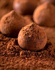Delicious Chocolate Truffles Coated in Cocoa Powder.