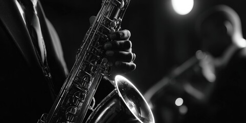Obraz premium Musician Playing Saxophone