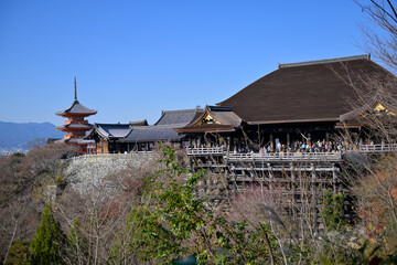 Kiyomizu-dera is a beautiful temple in the city of Kyoto in Japan