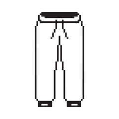 Naklejka premium A simple pixel art illustration of a pair of sweatpants with a drawstring
