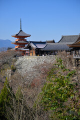 Kiyomizu-dera is a beautiful temple in the city of Kyoto in Japan