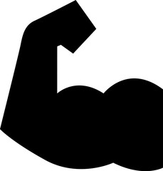 black muscular arm flexing biceps silhouette vector
