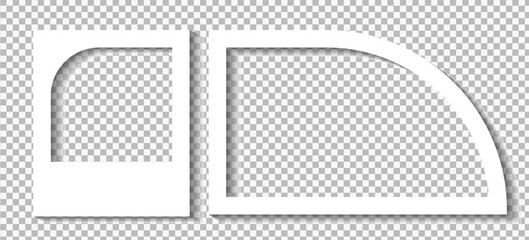 Realistic Polaroid Style Photo Frame Set with Empty Picture Templates and Soft Shadow Vector Illustration on Transparent Background