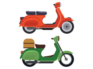 Colorful illustration of two scooters