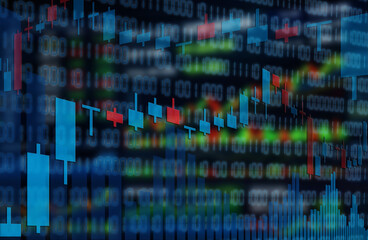 Background image featuring concepts of investment charts, stock market charts, forex charts, and technology.