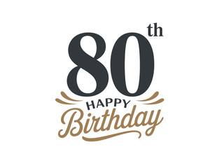 80th Happy Birthday Celebration Design