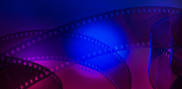 color abstract background with film strip