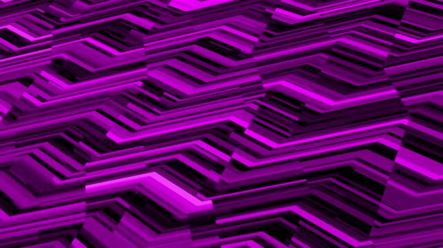 Abstract purple and black 3d zigzag lines pattern creating a futuristic geometric background