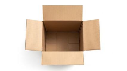 Empty open cardboard box
