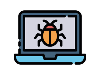 Laptop with Bug Error Screen