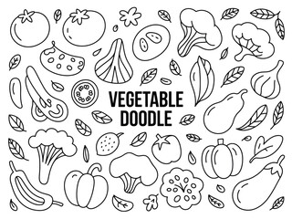 Vegetable Doodle Line Art Collection