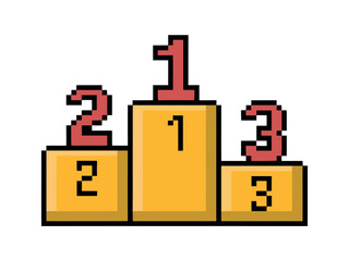 Pixel Art Podium with Numbers