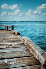 Obraz premium Rustic Dock on Blue River