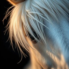 Naklejka premium Velvet ears twitch, catching starlight on impossibly delicate down, a miniature world of wonder in every strand of silvered mane, minimalist background, wildlife macro