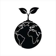 A seedling growing from the earth symbolizing environmental sustainability and global growth