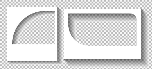 Realistic Polaroid Style Photo Frame Set with Empty Picture Templates and Soft Shadow Vector Illustration on Transparent Background