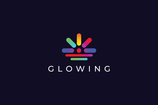 Glowing Logo Design for Modern Technology, Digital Innovation and Futuristic Brand Identity