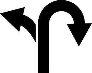 Road Arrow Flat Style Vector Icon Traffic Direction Symbol and Navigation Outline Graphic Group Featuring Turn, Curve and Wayfinding Arrow Signs