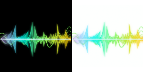 Neon Sound Wave Audio Spectrum Glow Effect on Transparent Background png