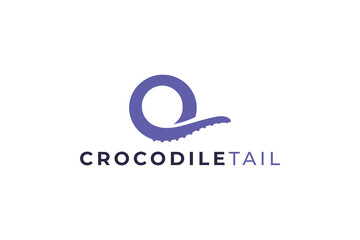 Fototapeta premium Crocodile Tail Logo Design for Wildlife, Adventure and Outdoor Brand Identity
