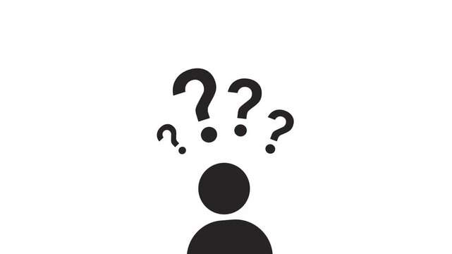 Unknown person with Question marks moving 4k video