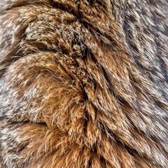 Fototapeta premium Detailed Close-Up of Brown and Gray Animal Fur Texture.
