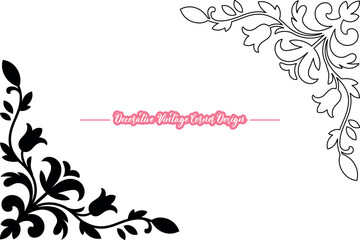 Vintage Corner Vector, Decorative Vintage Corner Vector Design, Elegant Floral Corner Ornament Illustration, Retro Style Decorative Corner Frame