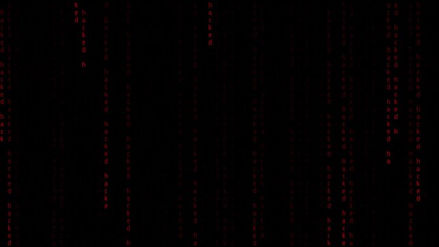 Abstract Digital Code Falling Animation with Hacked Text. Loop Video