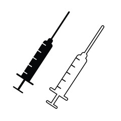 Syringe icon line. eps 10 vector illustration design