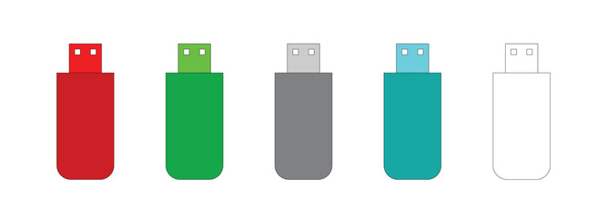 usb drive icon clipart flat designs. illustration vectors