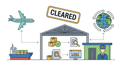 Customs clearance process for international shipping and logistics