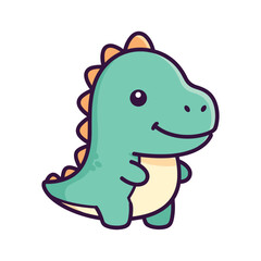 Fototapeta premium Adorable Cartoon Dinosaur Illustration