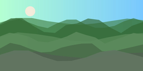 Obraz premium Serene mountain landscape at dawn