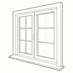 Obraz premium Frosted windowpane pattern minimalist white back frosted glass
