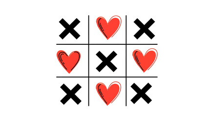 Valentine's Day Hearts in a Cross Pattern