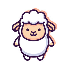 Obraz premium Adorable Cartoon Sheep Illustration